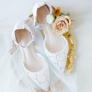 Custom Lace & Pearl Flats